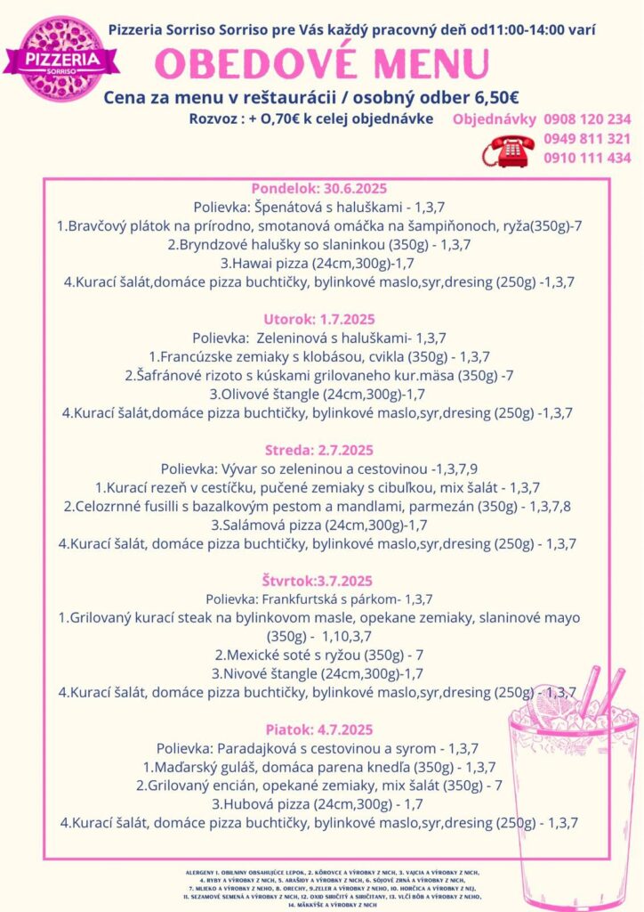 Denné Menu sorriso